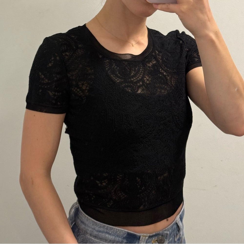 Wilfred Black Lace Top - S